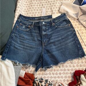 American Eagle Outfitters Indigo Denim High-Rise Cutoff Shorts